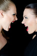 Foto: Two beautiful girls shout and swear Two beautiful girls shout and swear