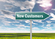 Signpost "New Customers"