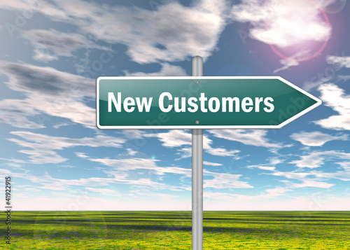 Illustration: Signpost "New Customers" Signpost "New Customers"