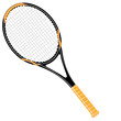 Illustration: Tennisschläger schwarz / orange Tennisschläger schwarz / orange