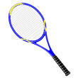 Illustration: Tennisschläger blau / gelb Tennisschläger blau / gelb