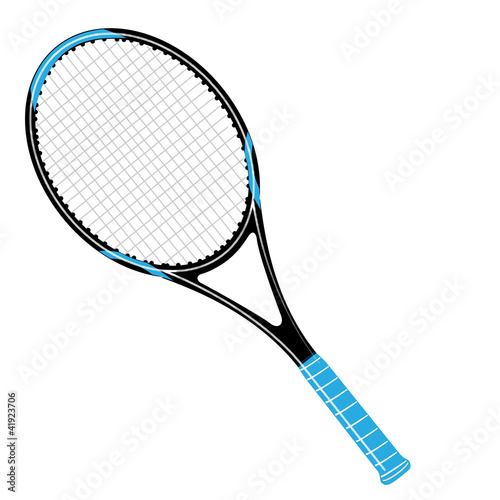 Illustration: Tennisschläger schwarz / blau Tennisschläger schwarz / blau