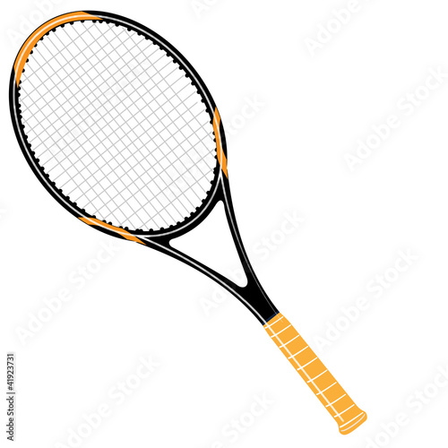 Illustration: Tennisschläger schwarz / orange Tennisschläger schwarz / orange
