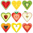 Heart Shaped Healthy Fruit Halves Collection Heart Shaped Healthy Fruit Halves Collection