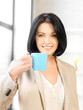 lovely businesswoman with mug