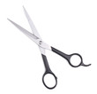 Foto: Shiny blond hair and hair cutting shears isolated on white Shiny blond hair and hair cutting shears isolated on white