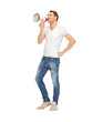handsome man with megaphone