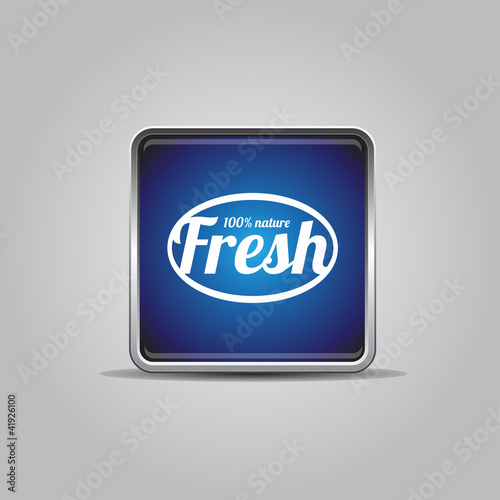 Vector: Fresh button - natural product Fresh button - natural product