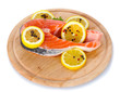 Red fish with lemon and spice