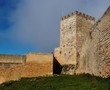 Inner court of medieval castle in Enna, Sicily, Italy