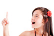 Girl pointing an idea