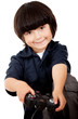 Boy playing video games