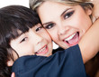 Happy mother and son