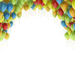 Colorful birthday party balloons isolated on white background Colorful birthday party balloons isolated on white background