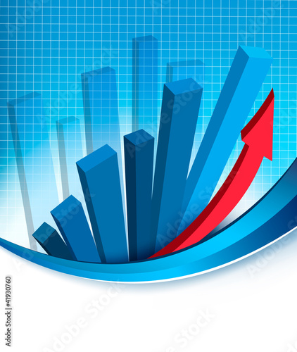 Vector: Business abstract background with financial graph. Business abstract background with financial graph.