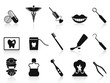 black dental icons set