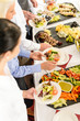 Catering food buffet at business meeting