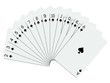 Cartes à jouer - série des piques en éventail
