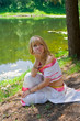 Young women at pond 1