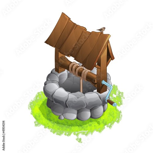 Vektor: Isometric Medieval Well Isometric Medieval Well