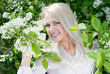 Girl in spring flowers