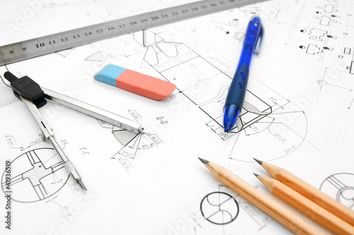 Photo: The writing goods and the drawing. The writing goods and the drawing.