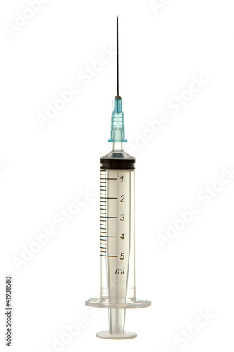 Photo: Emptyed disposable syringe Emptyed disposable syringe