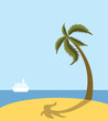 Sea beach with palm tree Sea beach with palm tree