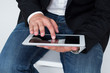 Man working on a tablet pc