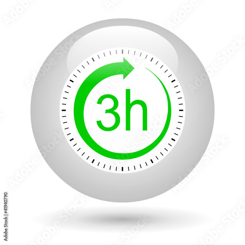 Illustration: Bouton icône 3 heures Bouton icône 3 heures