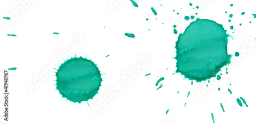 Photo: Green stains. On a white background. Green stains. On a white background.