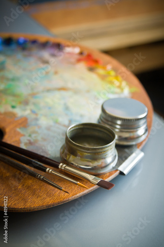 Photo: Artist's paint palette Artist's paint palette
