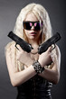 Beautiful sexy girl with guns