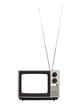 Vintage Portable TV with Long Antennas Isolated Vintage Portable TV with Long Antennas Isolated