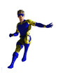 Masked superhero in flight