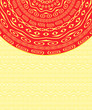 Invitation Card with Red Ethnic Round Element