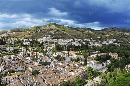 Photo: Albaicin and Sacromonte districts in Granada, Spain Albaicin and Sacromonte districts in Granada, Spain