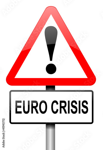 Illustration: Euro crisis concept. Euro crisis concept.