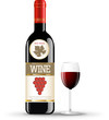 Bottle of wine with a glass