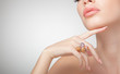beautiful woman wearing jewelry, very clean image