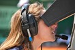 Télévision sur un terrain de tennis