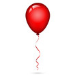 Vector illustration of red balloon with ribbon