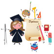 Graduate girl illustration