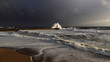 Storm waves at dusk