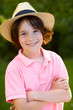 portrait of young sweet boy with straw hat 1
