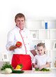 family cooking together