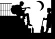 musician on the steps of