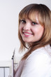 Photo: beautiful businesswoman with tablet beautiful businesswoman with tablet