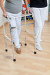 Woman With Walker And Trainer
