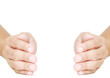 hand protecting something